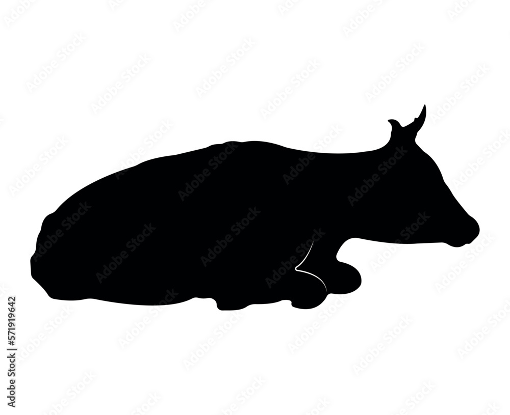 Vector cow silhouette isolated on white background Vector cow silhouette isolated on white background