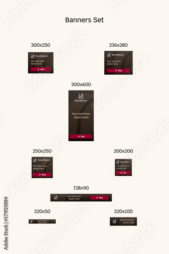 Set of standard web advertising and marketing banners.