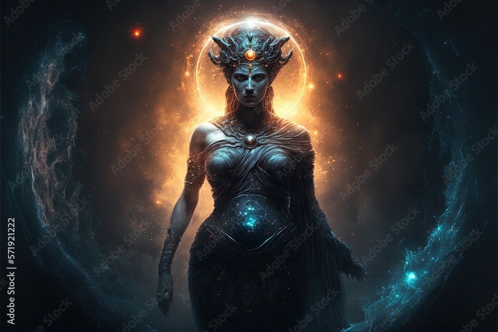 Darkness Embodying a Greek Goddess. Generative AI. Darkness Embodying a Greek Goddess. Generative AI.