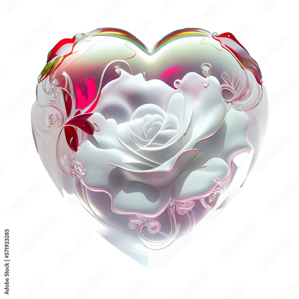 rose heart fantasy valentines day. ai generator Stock-Illustration | Adobe  Stock