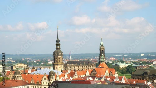 Wallpaper Mural Aerial view of Dresden to Dresden Castle or Royal Palace and Cathedral. Travel and sights of city breaks. landmarks, travel guide Europe. Frauenkirche in Dresden, Germany Torontodigital.ca
