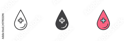 Blood donation different style icon set
