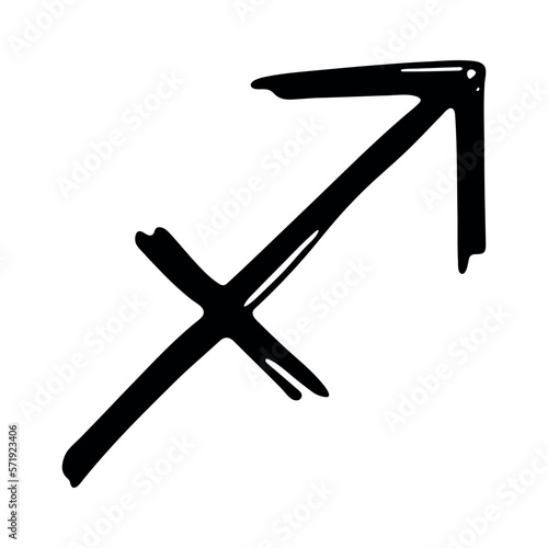 Hand drawn sagittarius zodiac sign Esoteric symbol doodle Astrology clipart Element for design
