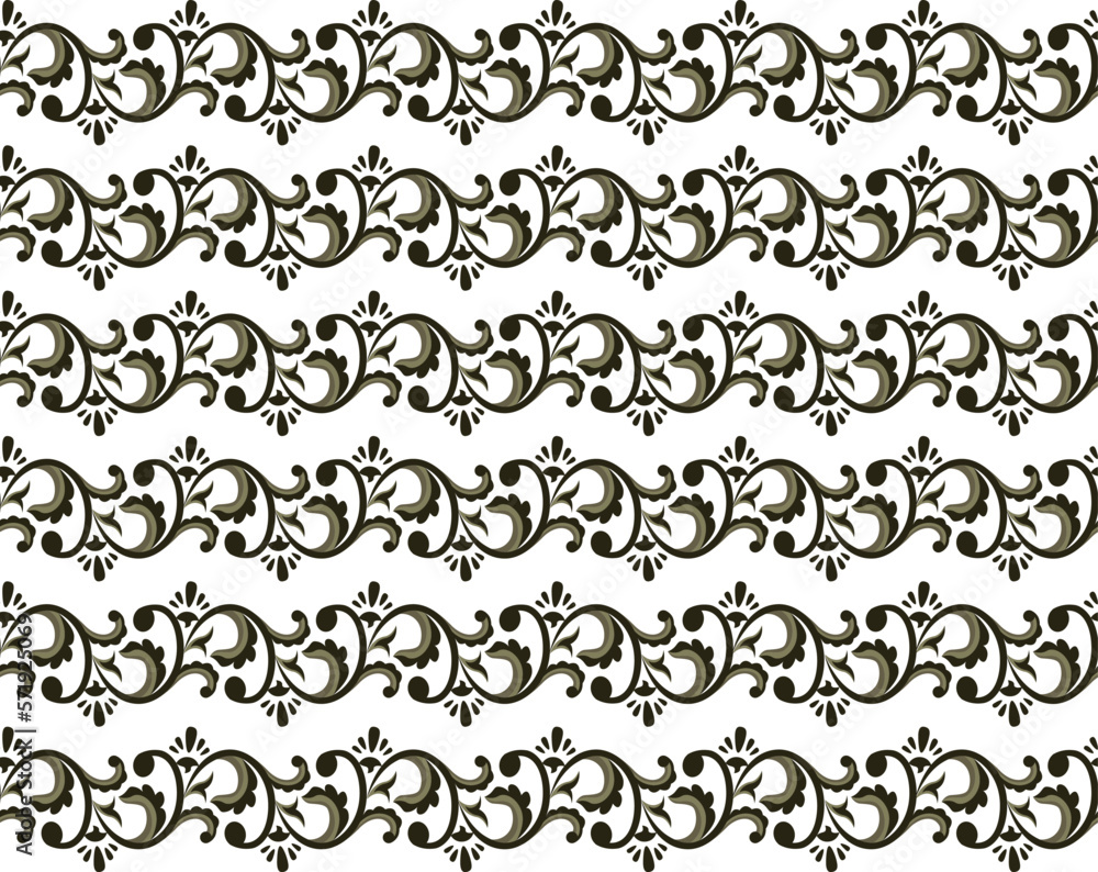 Seamless pattern in indonesian floral batik style