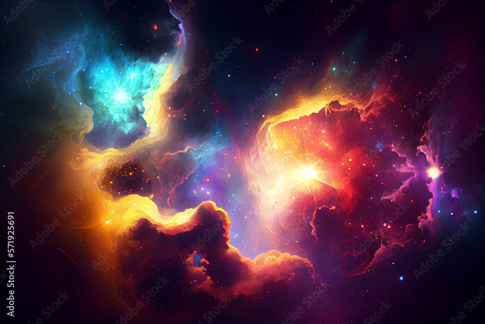 Glowing mysterious universe background. Generative ai Glowing mysterious universe background. Generative ai