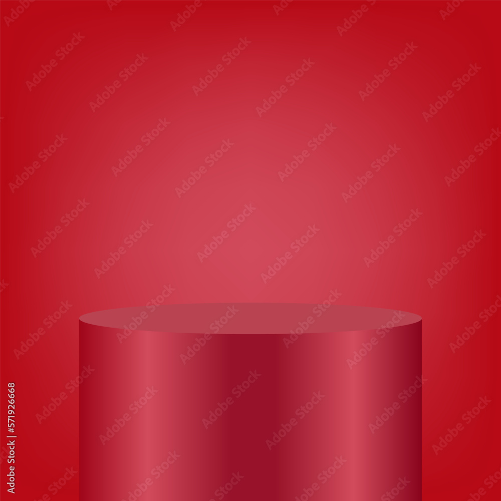 blank pedestal. red circular podium for outstanding luxury product showcase display advertisement on color background with minimal style in studio room blank pedestal. red circular podium for outstanding luxury product showcase display advertisement on color background with minimal style in studio room