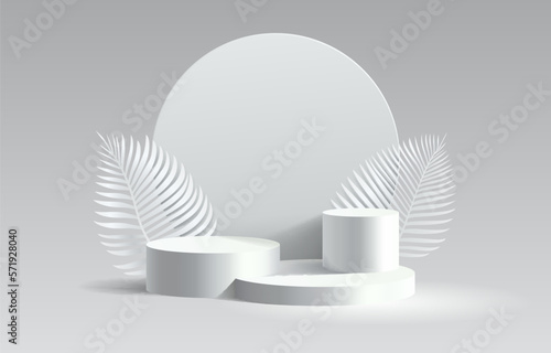 Nature podium, product presentation, mock up, show cosmetic product, Podium, stage pedestal or platform. Vector