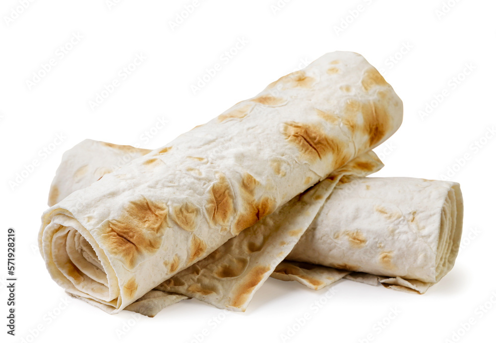 Thin lavash on a white background. Isolated Thin lavash on a white background. Isolated