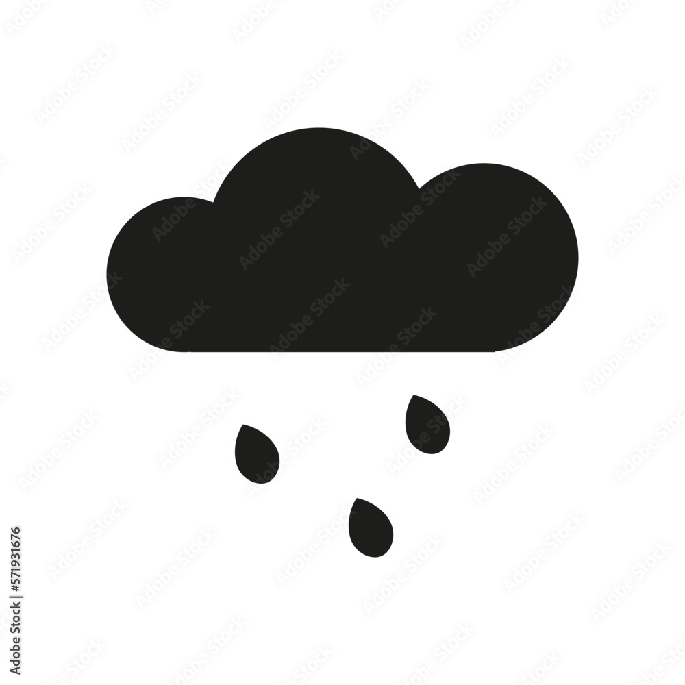 Black cloud drops icon. Simple design. Vector illustration. Black cloud drops icon. Simple design. Vector illustration.