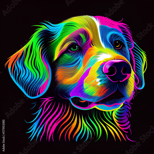 dog in neon