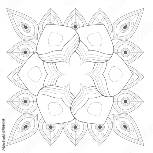 Delightful coloring page for mindful relaxation of the adult. Colouring page for therapy practice. Coloring sheet for fun project