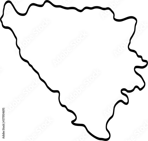 doodle freehand drawing of bosnia map. © tanarch