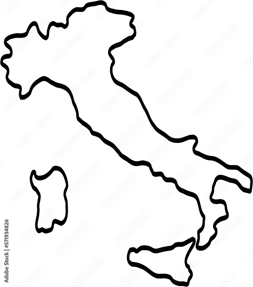 doodle freehand drawing of italy map. doodle freehand drawing of italy map.