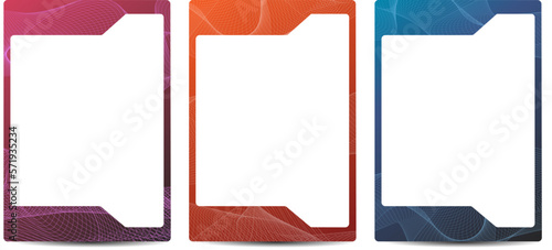 dynamic neon waves card frame template design