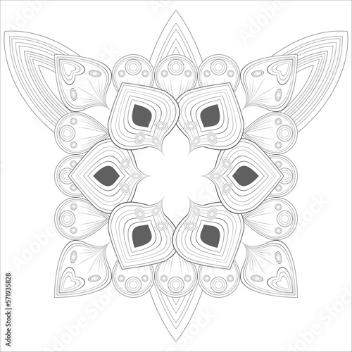 Delightful coloring page for mindful relaxation of the adult. Colouring page for therapy practice. Coloring sheet for fun project