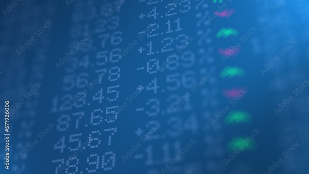 Stock market exchange prices tops and flops background blue Stock market exchange prices tops and flops background blue