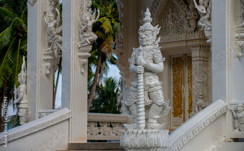 White temple in Chumphon province Thailand photo