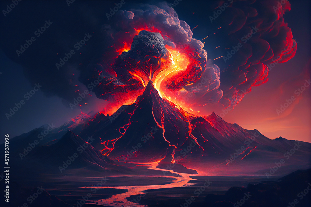 Volcanic eruption. Generative AI