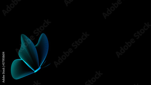 Concept of metaverse, virtual reality experience with abstract sphere, Shiny abstract butterfly futuristic wave vector illustration eps10 lines technology backgound