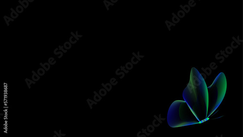 Concept of metaverse, virtual reality experience with abstract sphere, Shiny abstract butterfly futuristic wave vector illustration eps10 lines technology backgound