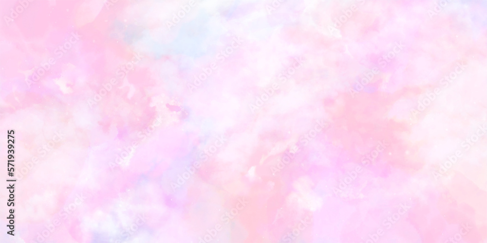 淡い色合いの水彩イラストレーション背景 春の抽象画 ピンク 桜色