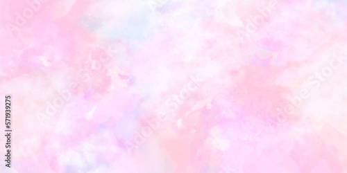 淡い色合いの水彩イラストレーション背景 春の抽象画 ピンク 桜色