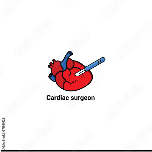 Cardiac surgeon line icon in vector, illustration of medical profession.