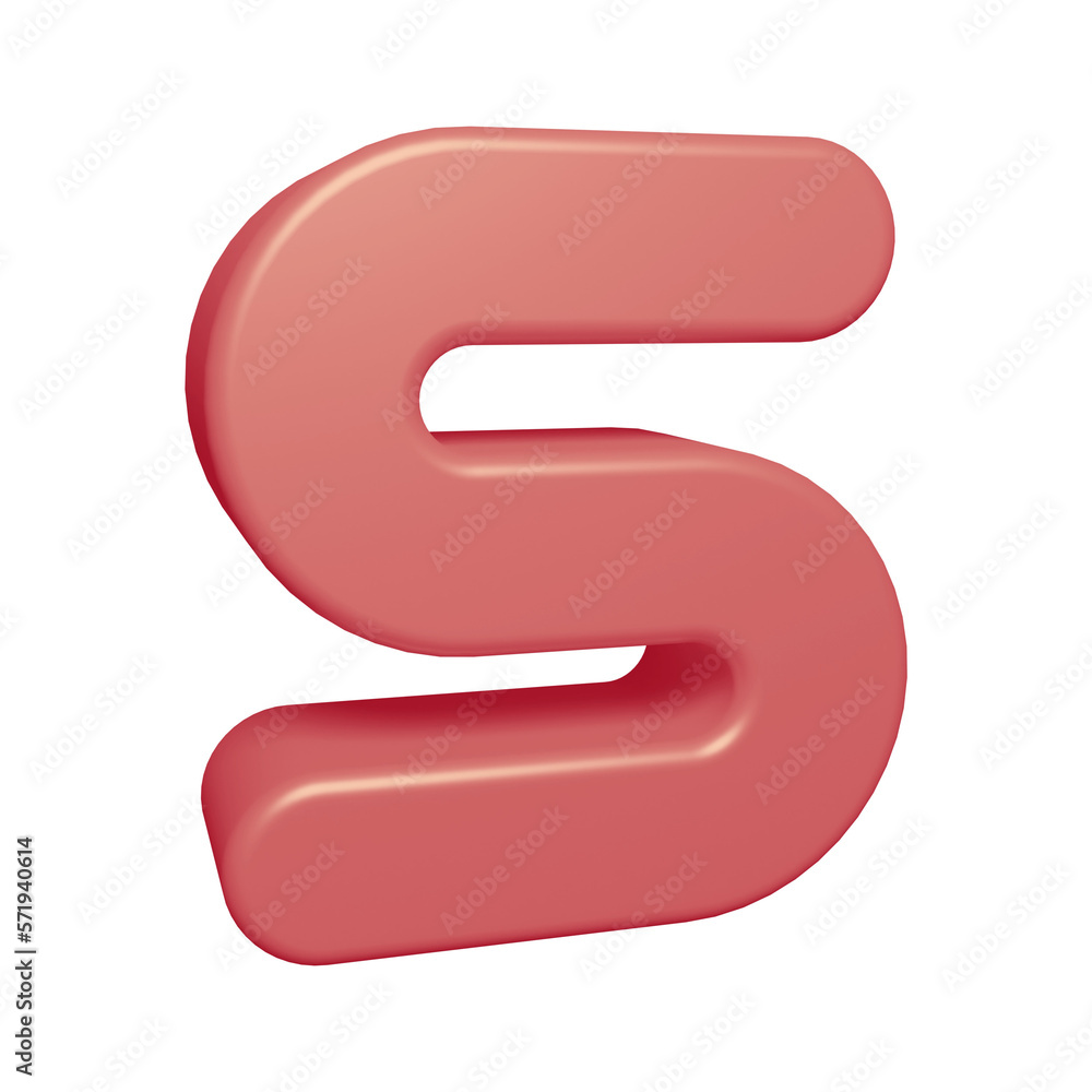 Pink alphabet letter s in 3d render
Pink alphabet letter s in 3d render