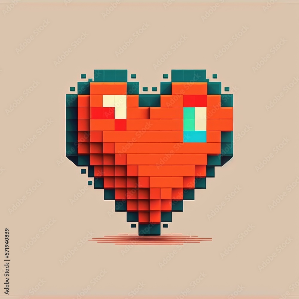 Obraz premium Orange and blue heart on gray background, created using generative ai technology