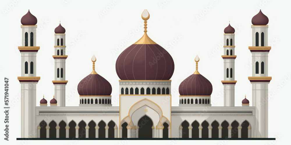 mosque design on white background