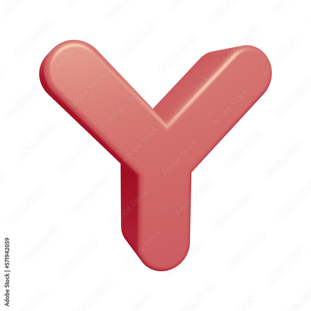 Pink alphabet letter y in 3d render
Pink alphabet letter y in 3d render