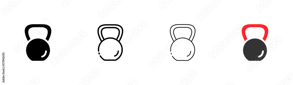 Dumbbell set icon. Physical exercise, muscles, biceps, sports, rocking chair, gym, fitness classes, trainer, strength. Vector icon in line, black and colorful style on white background Dumbbell set icon. Physical exercise, muscles, biceps, sports, rocking chair, gym, fitness classes, trainer, strength. Vector icon in line, black and colorful style on white background