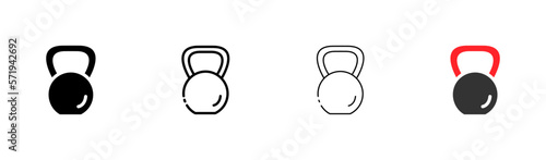 Dumbbell set icon. Physical exercise, muscles, biceps, sports, rocking chair, gym, fitness classes, trainer, strength. Vector icon in line, black and colorful style on white background