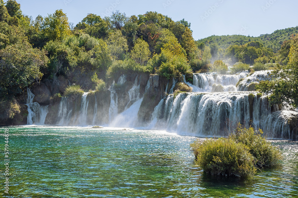 In front of Skradinski Buk in the Krka National Park