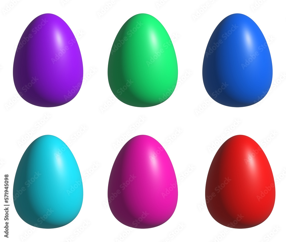 Colorful Easter Eggs, 3d illustration Colorful Easter Eggs, 3d illustration
