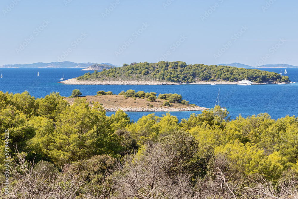 The Adriatic coastline at Rogoznica seen from the Dragon Eye Lake