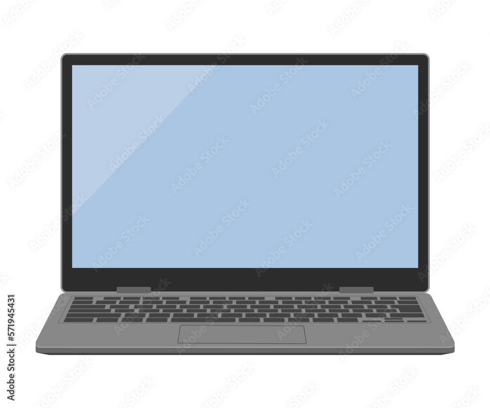 Illustration of a simple and stylish gray laptop computer Illustration of a simple and stylish gray laptop computer
