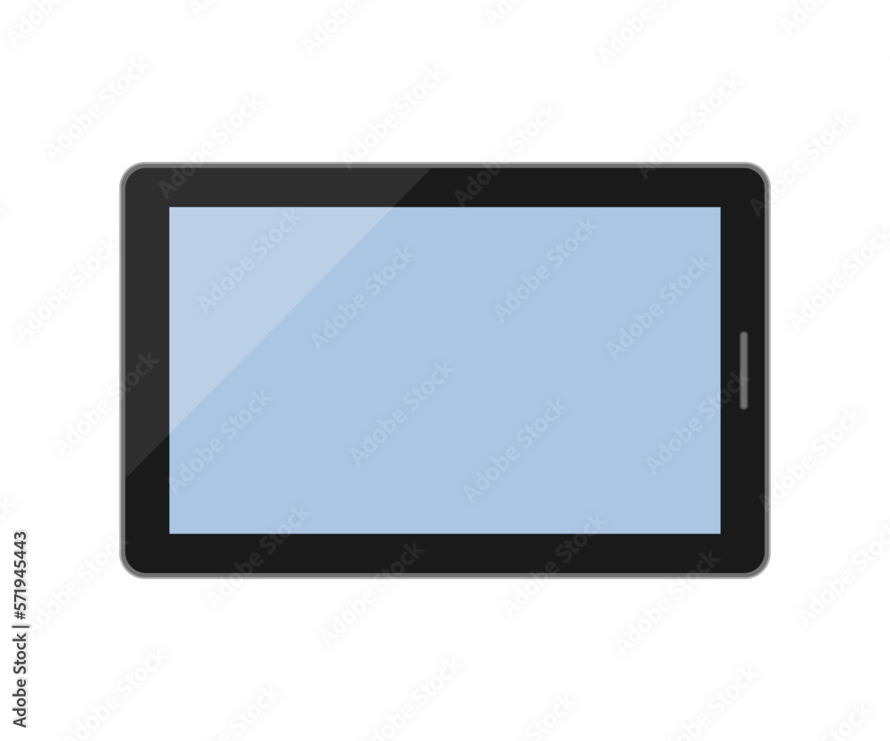 Illustration of simple black tablet device Illustration of simple black tablet device