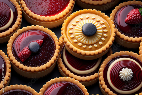 Top view of jam tarts generated with AI