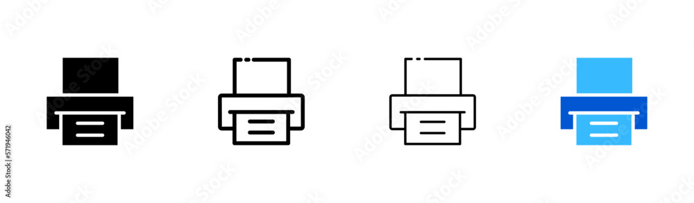 Fax line icon. Printer, business contacts, send information, working communication, remote. Technology concept. Vector icon in line, black and colorful style on white background Fax line icon. Printer, business contacts, send information, working communication, remote. Technology concept. Vector icon in line, black and colorful style on white background