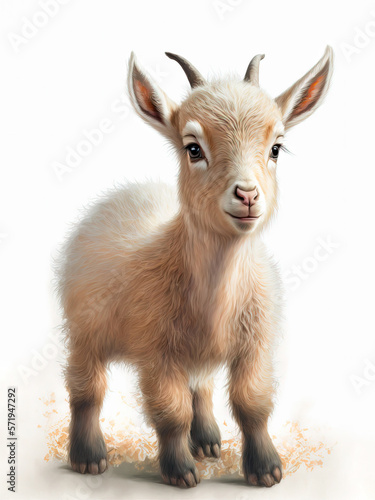 A Cute Goat , Nursery Animal , Nursery Wall Art , Kids Room , adorable animal