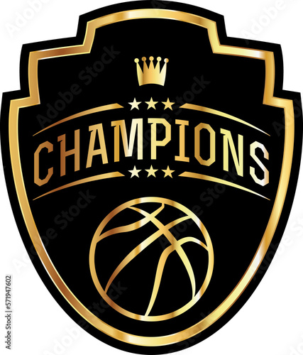 Canvastavla Basketball Champions Badge Emblem Illustration