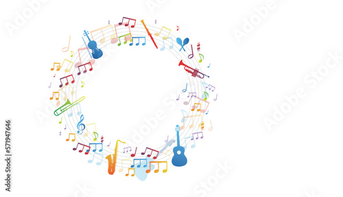 cornice circolare, cerchio, musica, concerto, banda musicale, grafica musica