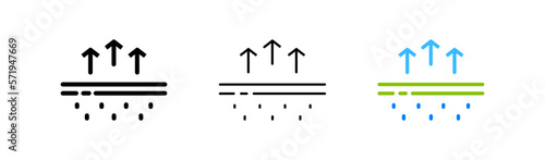Skin care set icon. Water drops, waterproof, collagen, moisturizing, hydration, winter care, snowflake, nourishing cream. Cosmetology concept. Vector icon in line, black and colorful style