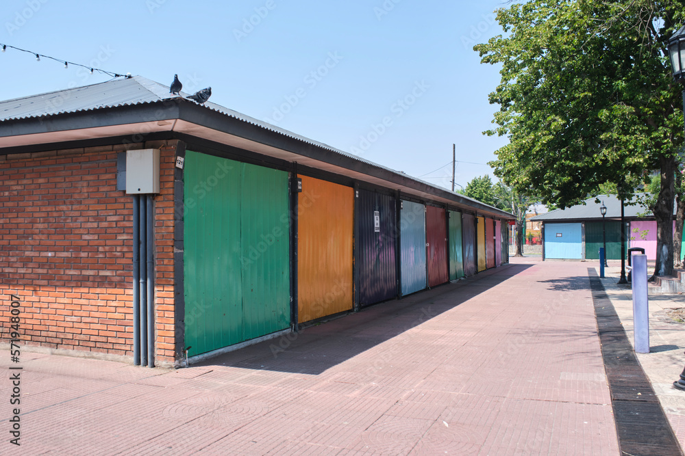 Port of Fruits handicraft market premises closed, Tigre, Buenos Aires, Argentina