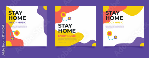 stay at home event instagram post collection template