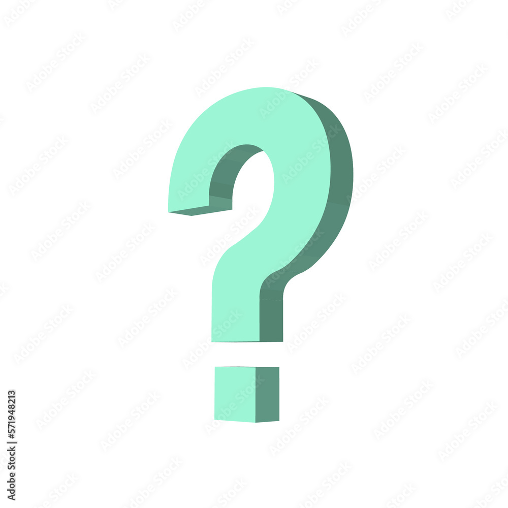 3D isolated question mark, colorful interrogation mark