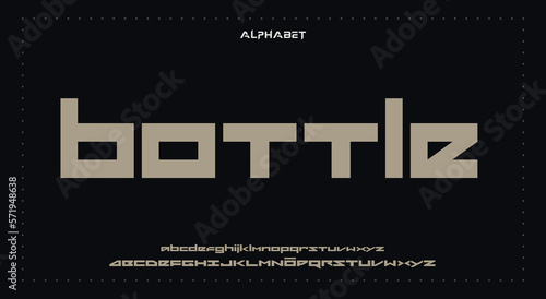 Bottle Abstract Fashion Best font alphabet. Minimal modern urban fonts for logo, brand, fashion, Heading etc. Typography typeface uppercase lowercase and number. vector illustration full Premium look