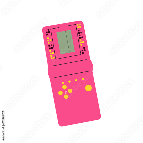Classic 80s-90s elements in modern style flat. Hand drawn vector of video game bricks puzzle.