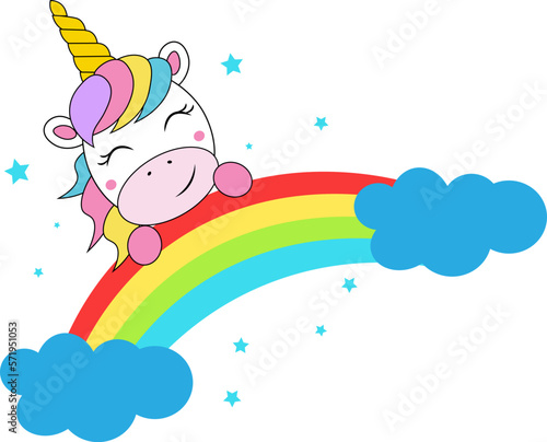 cute  baby unicorn vector illustration